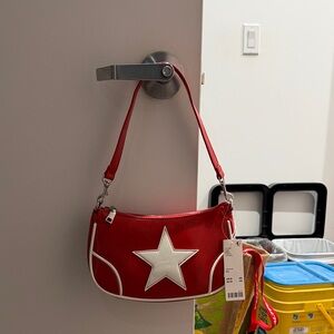 Urban Outfitters Red Shoulder Bag with White Star